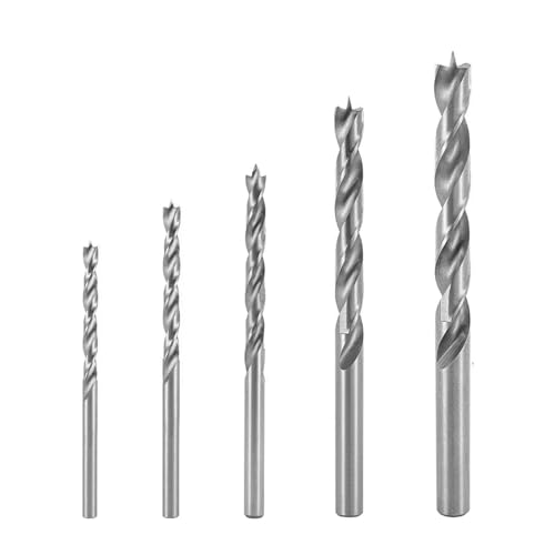 NORTOOLS 5-tlg Brad-Point-Bohrersatz (3-8mm) | HSS-Holzbohrer-Set mit 3-Schneiden-Spitze | für Hartholz & Sperrholz | Langlebige Bohrwerkzeuge für präzise Holzlochbohrungen (5-tlg. Holzbohrer Set) von NORTOOLS