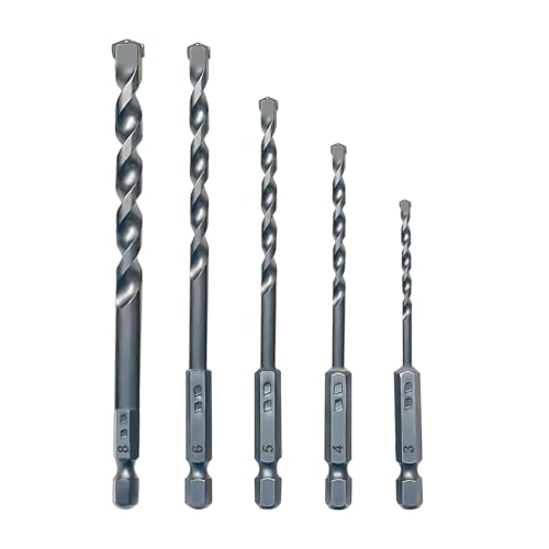 NORTOOLS Betonbohrer Set 5 teilig Bohren mit Hartmetallspitze für Mauerwerk Beton Naturstein, Schlagbohrmaschinen 3 4 5 6 8 mm NORTOOLS Betonbohrer Set 5 teilig Bohren mit Hartmetallspitze für Mauerwerk Beton Naturstein, Schlagbohrmaschinen 3 4 5 6 8 mm von NORTOOLS