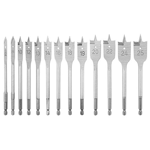 NORTOOLS HCS hölzerner flacher Spitzen Spaten-stellten langweilige Bohrmeißel mit 1/4 schnellen änderung Schaft 13 Stück 6-25 Millimeter ein NORTOOLS HCS hölzerner flacher Spitzen Spaten-stellten langweilige Bohrmeißel mit 1/4 schnellen änderung Schaft 13 Stück 6-25 Millimeter ein von NORTOOLS
