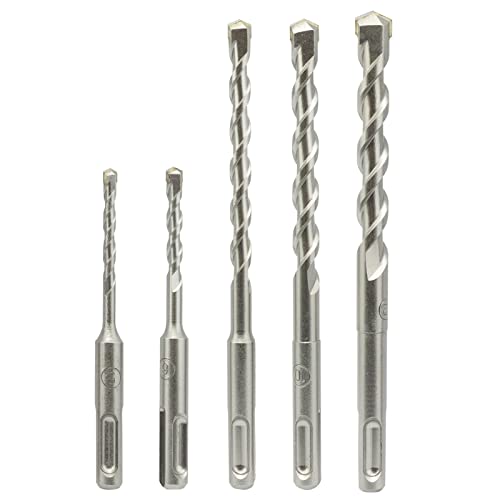 SDS Plus Hammerbohrer-Bitset mit Hartmetallspitze für Mauerwerk im Kunststoff-Aufbewahrungskoffer 5 Stücke 5-12 mm von NORTOOLS