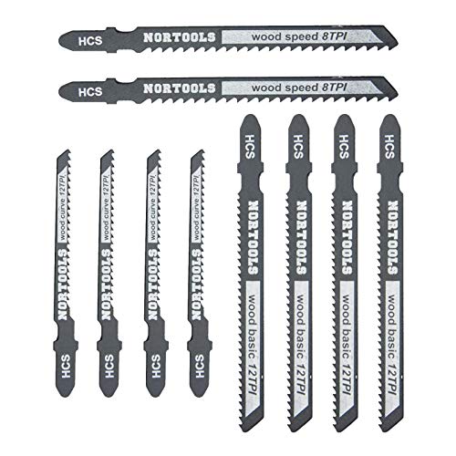 T-Shank HCS Stichsägeblatt-Set, Holzbearbeitung niedlicher schnell und sauber für Modelle Bosch DEWALT Makita usw. 10 Stück T-Shank HCS Stichsägeblatt-Set, Holzbearbeitung niedlicher schnell und sauber für Modelle Bosch DEWALT Makita usw. 10 Stück von NORTOOLS