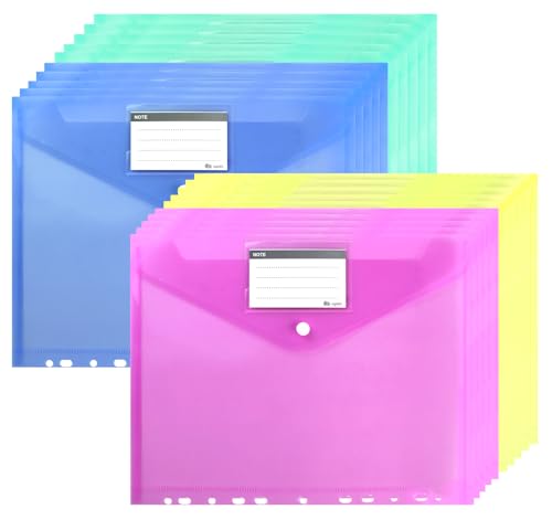 NOTEZMATE 20 x A4-Kunststoff-Prospekthüllen, 4 Farben, A4-gelocht, 11 Löcher, Aktenordner mit Druckknopf, passend für 2/3/4-Ringbücher, Dokumententasche für Zuhause, Schule, Büro, Reisebedarf NOTEZMATE 20 x A4-Kunststoff-Prospekthüllen, 4 Farben, A4-gelocht, 11 Löcher, Aktenordner mit Druckknopf, passend für 2/3/4-Ringbücher, Dokumententasche für Zuhause, Schule, Büro, Reisebedarf von NOTEZMATE