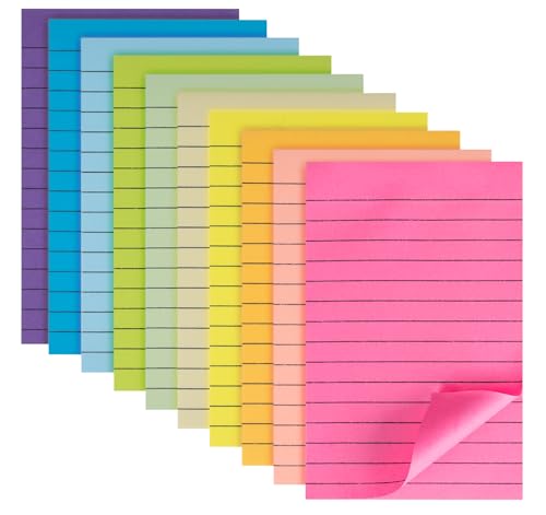 NOTEZMATE 500 Blatt Sticky Notes Groß, 100x150mm Linierte Notizzettel, To Do Listen Haftnotizen Klebezettel, 10 Farben Notizblock Selbstklebende Haftnotizen für Büro Schule Zuhause- 80 Blatt/Block NOTEZMATE 500 Blatt Sticky Notes Groß, 100x150mm Linierte Notizzettel, To Do Listen Haftnotizen Klebezettel, 10 Farben Notizblock Selbstklebende Haftnotizen für Büro Schule Zuhause- 80 Blatt/Block von NOTEZMATE