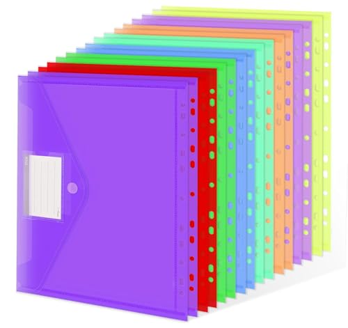 NOTEZMATE Dokumententasche A4 zum Abheften, 8 Farben Transparent Dokumentenmappe A4 mit 11 Lochrand und Etikettentasche und Klettverschluss für Dokumente Organisieren NOTEZMATE Dokumententasche A4 zum Abheften, 8 Farben Transparent Dokumentenmappe A4 mit 11 Lochrand und Etikettentasche und Klettverschluss für Dokumente Organisieren von NOTEZMATE