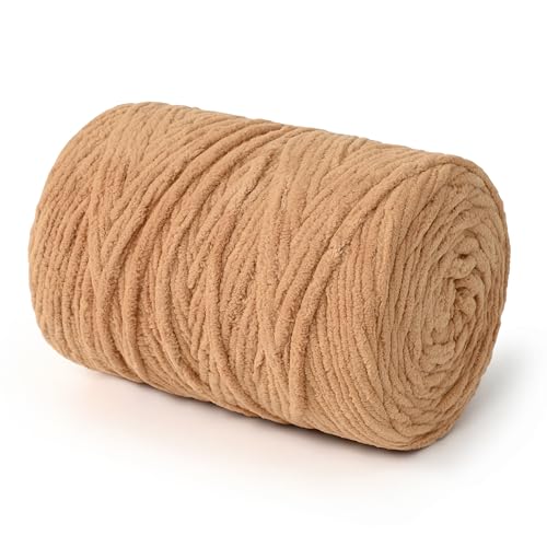 NOTIONSLAND Chunky Chenille Garn zum Stricken/Häkeln (Braun, 300g) NOTIONSLAND Chunky Chenille Garn zum Stricken/Häkeln (Braun, 300g) von NOTIONSLAND