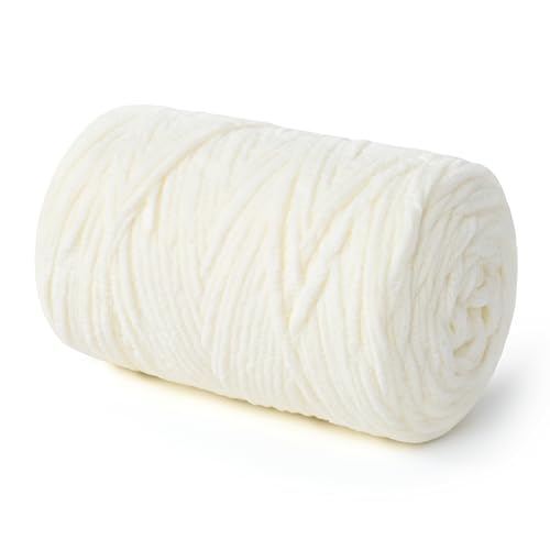 NOTIONSLAND Chunky Chenille Garn zum Stricken/Häkeln (Creme, 300g) NOTIONSLAND Chunky Chenille Garn zum Stricken/Häkeln (Creme, 300g) von NOTIONSLAND