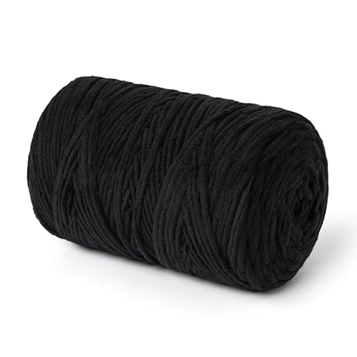 NOTIONSLAND Chunky Chenille Garn zum Stricken/Häkeln (Schwarz, 300g) NOTIONSLAND Chunky Chenille Garn zum Stricken/Häkeln (Schwarz, 300g) von NOTIONSLAND