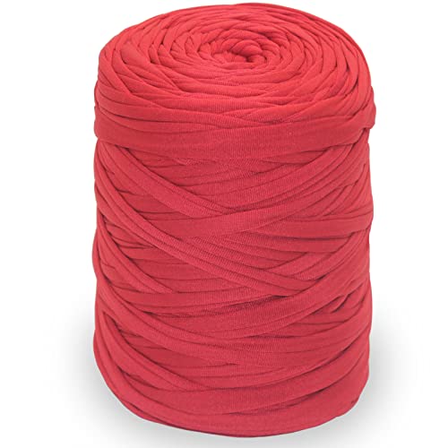 NOTIONSLAND 400 g T-Shirt-Garn, Strickgarn, Stoff, Häkelgarn für Tasche, Korb, Decke, Heimdekoration, rote Garne NOTIONSLAND 400 g T-Shirt-Garn, Strickgarn, Stoff, Häkelgarn für Tasche, Korb, Decke, Heimdekoration, rote Garne von NOTIONSLAND