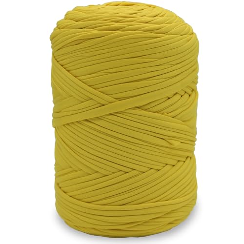 NOTIONSLAND 400 g T-Shirt-Garn, Strickgarn, Stoff, Häkelgarn für Tasche, Korb, Decke, Heimdekoration – Gelb einfarbige Garne NOTIONSLAND 400 g T-Shirt-Garn, Strickgarn, Stoff, Häkelgarn für Tasche, Korb, Decke, Heimdekoration – Gelb einfarbige Garne von NOTIONSLAND