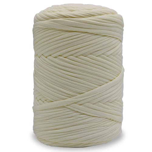 NOTIONSLAND 400 g T-Shirt-Garn, Strickgarn, Stoff, Häkelgarn für Tasche, Korb, Decke, Heimdekoration – Milchig Weiß einfarbige Garne NOTIONSLAND 400 g T-Shirt-Garn, Strickgarn, Stoff, Häkelgarn für Tasche, Korb, Decke, Heimdekoration – Milchig Weiß einfarbige Garne von NOTIONSLAND
