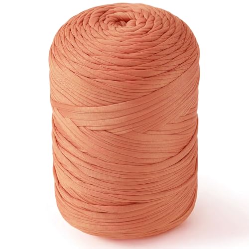 NOTIONSLAND 400 g T-Shirt-Garn, Strickgarn, Stoff, Häkelgarn für Tasche, Korb, Decke, Heimdekoration – Süßes Orange NOTIONSLAND 400 g T-Shirt-Garn, Strickgarn, Stoff, Häkelgarn für Tasche, Korb, Decke, Heimdekoration – Süßes Orange von NOTIONSLAND
