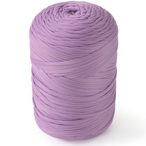 NOTIONSLAND 400 g T-Shirt-Garn, Strickgarn, Stoff, Häkelgarn für Taschen, Körbe, Decken, Heimdekoration – Flieder einfarbige Garne NOTIONSLAND 400 g T-Shirt-Garn, Strickgarn, Stoff, Häkelgarn für Taschen, Körbe, Decken, Heimdekoration – Flieder einfarbige Garne von NOTIONSLAND