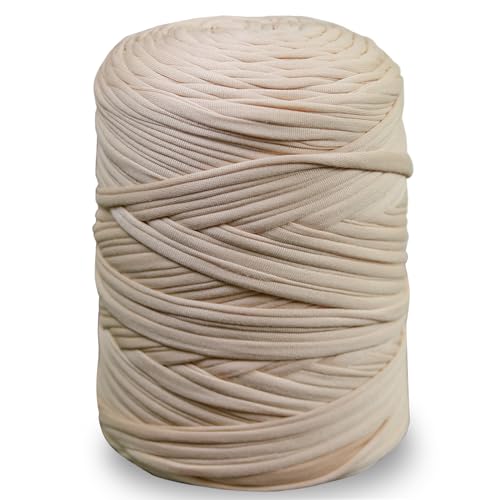 NOTIONSLAND 400 g T-Shirt-Garn, Strickgarn, Stoff, Häkelgarn für Taschen, Körbe, Decken, Heimdekoration – Helle Sahne einfarbige Garne NOTIONSLAND 400 g T-Shirt-Garn, Strickgarn, Stoff, Häkelgarn für Taschen, Körbe, Decken, Heimdekoration – Helle Sahne einfarbige Garne von NOTIONSLAND
