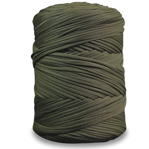 NOTIONSLAND 400 g T-Shirt-Garn, Strickgarn, Stoff, Häkelgarn für Taschen, Körbe, Decken, Heimdekoration – Olivgrün einfarbige Garne NOTIONSLAND 400 g T-Shirt-Garn, Strickgarn, Stoff, Häkelgarn für Taschen, Körbe, Decken, Heimdekoration – Olivgrün einfarbige Garne von NOTIONSLAND