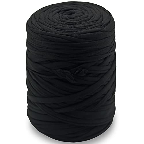 NOTIONSLAND T-Shirt-Garn, Strickgarn, Stoff-Häkelgarn für Tasche, Korb, Decke, Heimdekoration – schwarze einfarbige Garne NOTIONSLAND T-Shirt-Garn, Strickgarn, Stoff-Häkelgarn für Tasche, Korb, Decke, Heimdekoration – schwarze einfarbige Garne von NOTIONSLAND