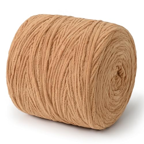 NOTIONSLAND Chunky Chenille Garn zum Stricken/Häkeln (Braun, 800g) NOTIONSLAND Chunky Chenille Garn zum Stricken/Häkeln (Braun, 800g) von NOTIONSLAND