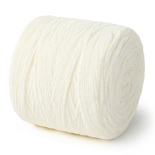 NOTIONSLAND Chunky Chenille Garn zum Stricken/Häkeln (Creme, 800g) NOTIONSLAND Chunky Chenille Garn zum Stricken/Häkeln (Creme, 800g) von NOTIONSLAND