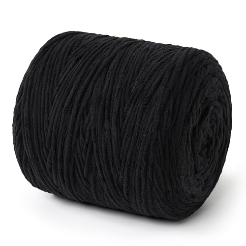 NOTIONSLAND Chunky Chenille Garn zum Stricken/Häkeln (Schwarz, 800g) NOTIONSLAND Chunky Chenille Garn zum Stricken/Häkeln (Schwarz, 800g) von NOTIONSLAND
