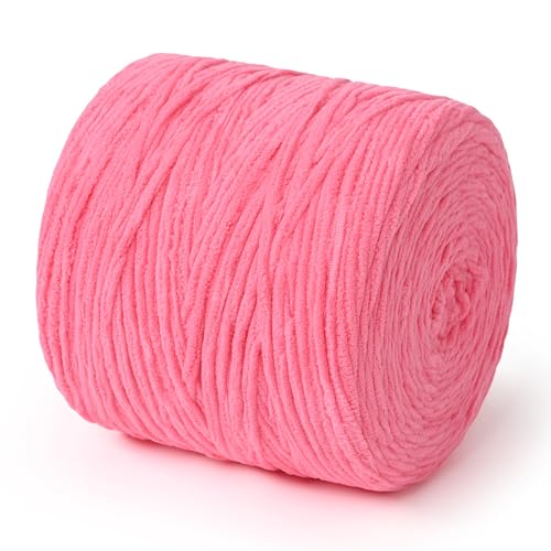 NOTIONSLAND Chunky Chenille Garn zum Stricken/Häkeln (Wassermelone Rot, 800g) NOTIONSLAND Chunky Chenille Garn zum Stricken/Häkeln (Wassermelone Rot, 800g) von NOTIONSLAND