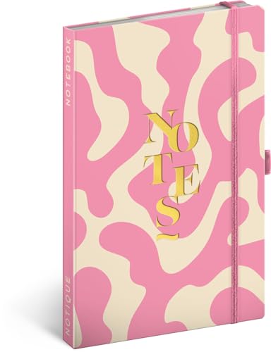 NOTIQUE Notizbuch Liniert mit Gummiband 13x21cm ca. A5, Designer Hardcover Notebook, Notizblock, Notizheft, Journal, Tagebuch für Erwachsene, Damen (Rosa) von NOTIQUE