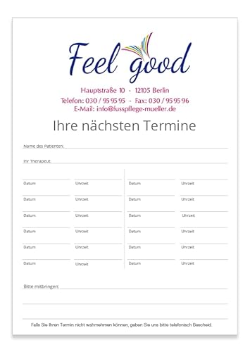 Terminzettel selbstdurchschreibend "Double Easy" individuell bedruckt mit Ihrem Text und Logo! 50 Sätze je Block (100 Blatt), 105 x 148 mm (DIN A6), im Online Designer gestaltbar (32) von NOTIZBLOCK24