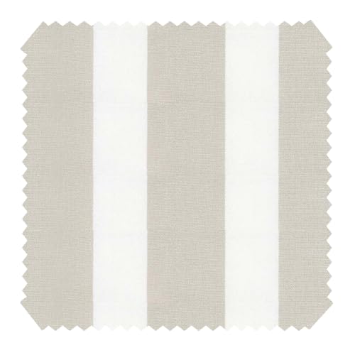ARAGON DUO LLORET UV+ - Gestreifter Outdoor-Stoff - Lichtechter Möbelstoff - Polsterstoff in Baumwoll-Optik für Gartenmöbel - Pflegeleichte Meterware 1lfm (14 Beige) von NOVELY