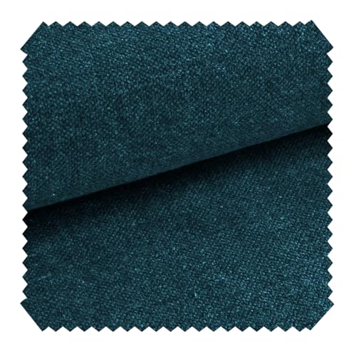 novely® exquisit REVELLO - Samtweicher und Leichter Polsterstoff mit Baumwollanteil - Schwer Entzündbarer Möbelstoff - Pflegeleichte Meterware 1lfm (24 Petrol Türkis Blau) von NOVELY