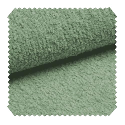 novely® ABEL Bouclé Polsterstoff | 1 lfm | Recycelter Stoff | Grob Flauschig | Schwer entzündbar | Knitterfrei Kuschelig Farbe: 10 Mintgrün von NOVELY