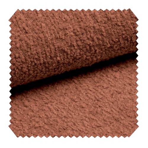 novely® ABEL - Flauschiger Bouclé-Polsterstoff - Recycelter Stoff - Schwer Entzündbarer Möbelstoff - UV-Beständige Meterware 1lfm Farbe: 12 Ziegelrot von NOVELY