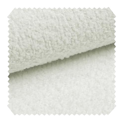 novely® ABEL - Flauschiger Bouclé-Polsterstoff - Recycelter Stoff - Schwer Entzündbarer Möbelstoff - UV-Beständige Meterware 1lfm Farbe: 04 Polarweiß von NOVELY