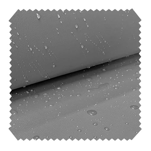 novely® ARAGON AQUA-SUN PROTECT - Wasserfester Outdoor-Stoff in Kunstlederoptik - UV-Beständiges Lederimitat - Schimmelresistenter Polsterstoff - Robuste Meterware 1 lfm Farbe: 06 Grau von NOVELY