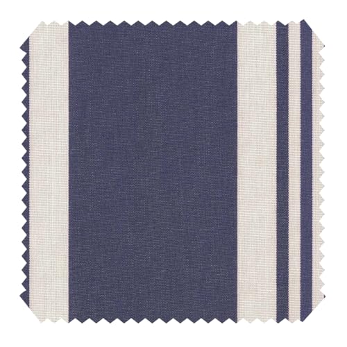 Produktbild novely® ARAGON DUO CORDOBA UV+ - Premium Outdoor-Stoff - Lichtechter Möbelstoff - Polsterstoff in Baumwoll-Optik - Pflegeleichte Meterware 1lfm (25-05 Navy Dunkelblau Creme) von NOVELY