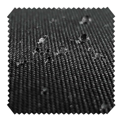 novely® ARAGON WASSERABWEISEND UV+ - Premium Outdoor-Stoff - Lichtechter Möbelstoff - Polsterstoff in Baumwoll-Optik für Gartenmöbel - Pflegeleichte Meterware 1lfm (03 Schwarz) von NOVELY