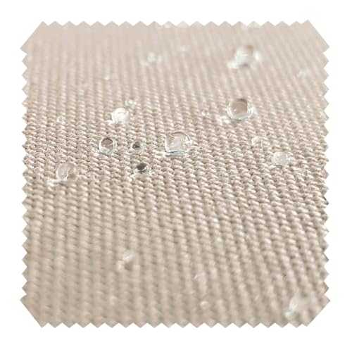 novely® ARAGON WASSERABWEISEND UV+ - Premium Outdoor-Stoff - Lichtechter Möbelstoff - Polsterstoff in Baumwoll-Optik für Gartenmöbel - Pflegeleichte Meterware 1lfm (14 Beige) von NOVELY