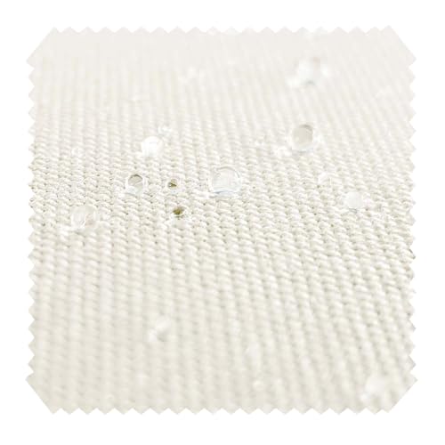 novely® ARAGON WASSERABWEISEND UV+ - Premium Outdoor-Stoff - Lichtechter Möbelstoff - Polsterstoff in Baumwoll-Optik für Gartenmöbel - Pflegeleichte Meterware 1lfm (20 Weiß) von NOVELY