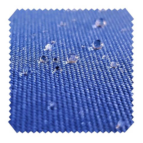 novely® ARAGON WASSERABWEISEND UV+ - Premium Outdoor-Stoff - Lichtechter Möbelstoff - Polsterstoff in Baumwoll-Optik für Gartenmöbel - Pflegeleichte Meterware 1lfm (21 Blau) von NOVELY
