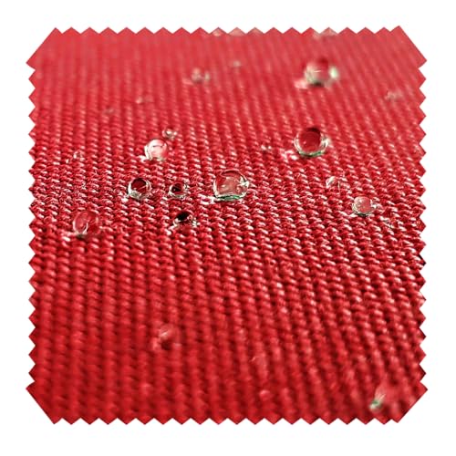 novely® ARAGON WASSERABWEISEND UV+ - Premium Outdoor-Stoff - Lichtechter Möbelstoff - Polsterstoff in Baumwoll-Optik für Gartenmöbel - Pflegeleichte Meterware 1lfm (23 Rot) von NOVELY