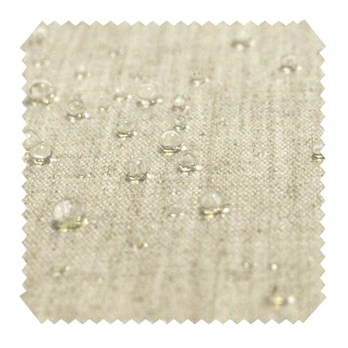 novely® ARAGON WASSERABWEISEND UV+ - Premium Outdoor-Stoff - Lichtechter Möbelstoff - Polsterstoff in Baumwoll-Optik für Gartenmöbel - Pflegeleichte Meterware 1lfm (34 Beige Leinen) von NOVELY