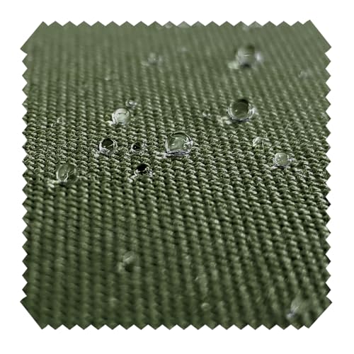 novely® ARAGON WASSERABWEISEND UV+ - Premium Outdoor-Stoff - Lichtechter Möbelstoff - Polsterstoff in Baumwoll-Optik für Gartenmöbel - Pflegeleichte Meterware 1lfm Farbe: 26 Olivgrün von NOVELY