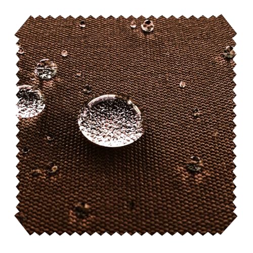 novely® ARAGON WATERPROOF UV+ - Premium Outdoor-Stoff - Lichtechter Möbelstoff - Polsterstoff in Baumwoll-Optik - Markisenstoff - Pflegeleichte Meterware 1lfm (01 Braun) von NOVELY