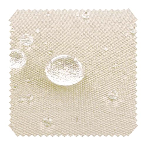 novely® ARAGON WATERPROOF UV+ - Premium Outdoor-Stoff - Lichtechter Möbelstoff - Polsterstoff in Baumwoll-Optik - Markisenstoff - Pflegeleichte Meterware 1lfm (05 Creme) von NOVELY