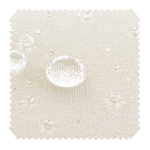 novely® ARAGON WATERPROOF UV+ - Premium Outdoor-Stoff - Lichtechter Möbelstoff - Polsterstoff in Baumwoll-Optik - Markisenstoff - Pflegeleichte Meterware 1lfm (20 Weiß) von NOVELY