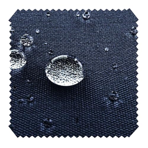 novely® ARAGON WATERPROOF UV+ - Premium Outdoor-Stoff - Lichtechter Möbelstoff - Polsterstoff in Baumwoll-Optik - Markisenstoff - Pflegeleichte Meterware 1lfm (25 Navy Dunkelblau) von NOVELY