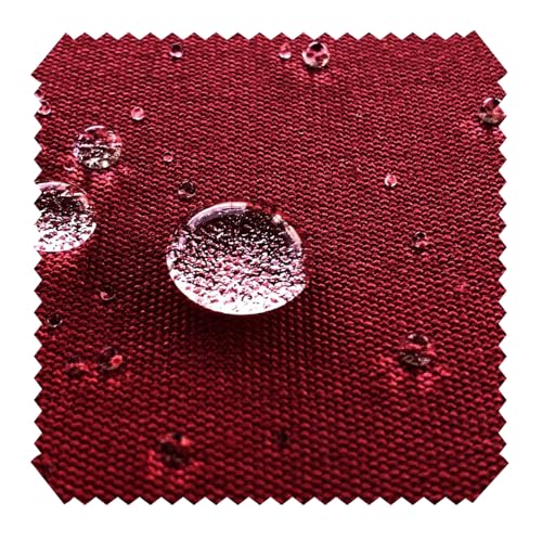 novely® ARAGON WATERPROOF UV+ - Premium Outdoor-Stoff - Lichtechter Möbelstoff - Polsterstoff in Baumwoll-Optik - Markisenstoff - Pflegeleichte Meterware 1lfm (29 Bordeaux Rot) von NOVELY