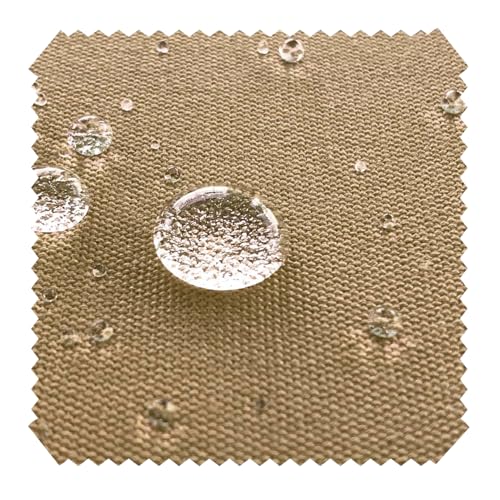 novely® ARAGON WATERPROOF UV+ - Premium Outdoor-Stoff - Lichtechter Möbelstoff - Polsterstoff in Baumwoll-Optik - Markisenstoff - Pflegeleichte Meterware 1lfm (34 Dunkel Beige) von NOVELY