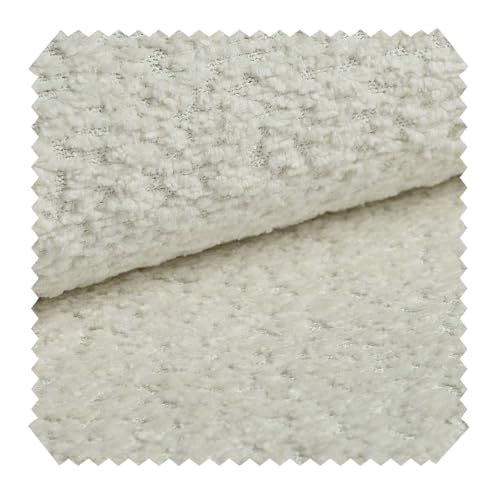 novely® CORIO Bouclé Möbelstoff Luxus 3D Bouclé-Struktur Polsterstoff | Meterware | 1lfm Farbe: 15 Creme von NOVELY