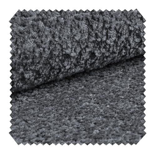 novely® CORIO Bouclé Möbelstoff Luxus 3D Bouclé-Struktur Polsterstoff | Meterware | 1lfm Farbe: 80 Anthrazit von NOVELY