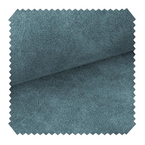 novely® COUEN Ultraweicher Antik Möbelstoff - Vintage Velours Polsterstoff - Pflegeleichte Meterware 1lfm (19 Azurblau) von NOVELY