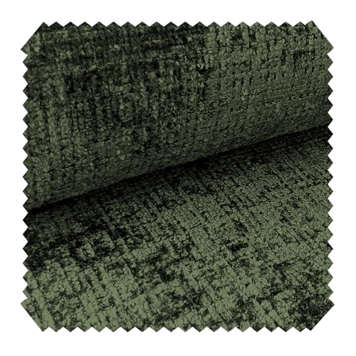 novely® CRETA Chenille-Stoff Polsterstoff Möbelstoff Bezugsstoff | Meterware | 1 lfm Farbe: 34 Grün von NOVELY