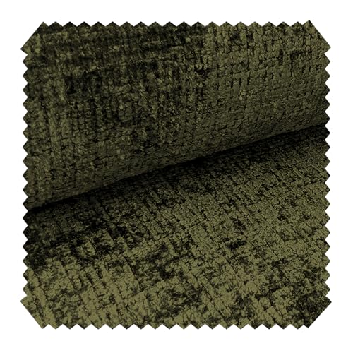 novely® CRETA Chenille-Stoff Polsterstoff Möbelstoff Bezugsstoff | Meterware | 1 lfm Farbe: 38 Olivgrün von NOVELY